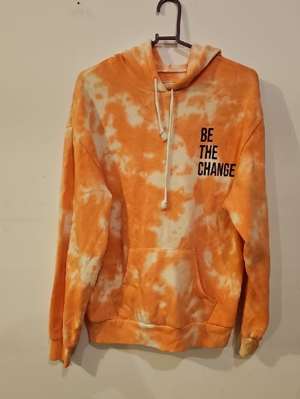 Modiah Rebel Orange and white tie dye hoodie. Sz XS, BUCKLE